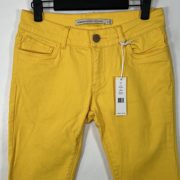 Romeo & Juliet Couture Skinny Jeans Womens Size 27 (27x28) Dandelion Yellow $140 - Picture 2 of 14